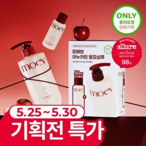 모에브
[기획전 특가] 모에브 아누카틴 탈모 증상 완화 샴푸 525ml 기획(+ 50ml 증정)